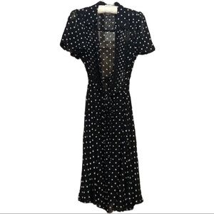 Sheer Black & White Polka Dot Dress